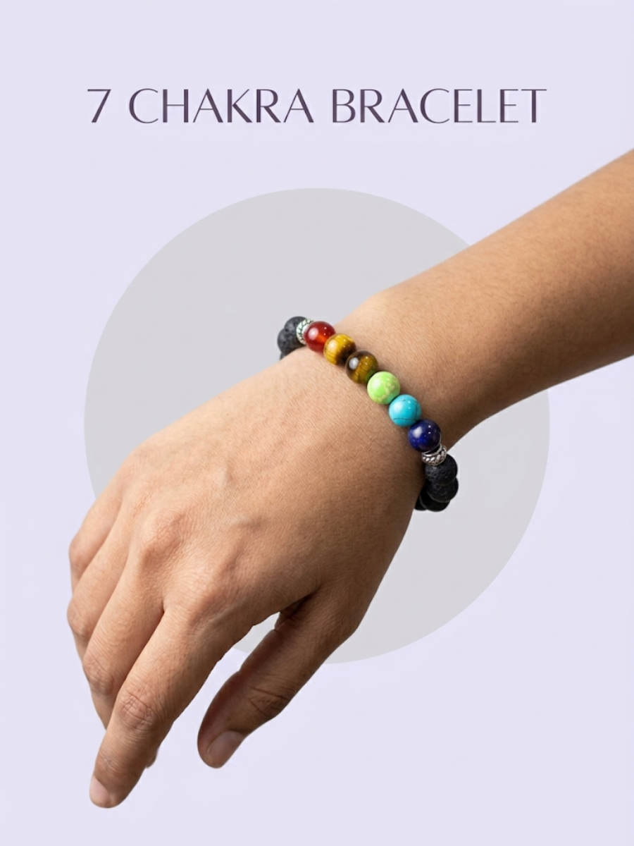 7 CHAKRA LAVA STONE BRACELET FOR MEN AND WOMEN