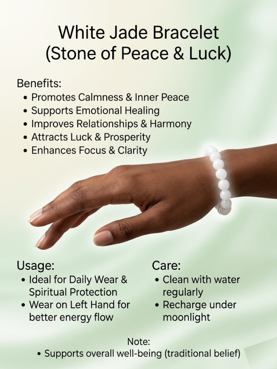WHITE JADE SPIRITUAL BRACELET FOR MEN AND WOMEN - Image 2