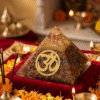 Natural Red Jasper Orgone Pyramid with Om Symbol