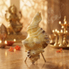 ORIGINAL GANESH SHANKH FOR POOJA NATURAL BROWN SACRED GANESHA CONCH SHELL