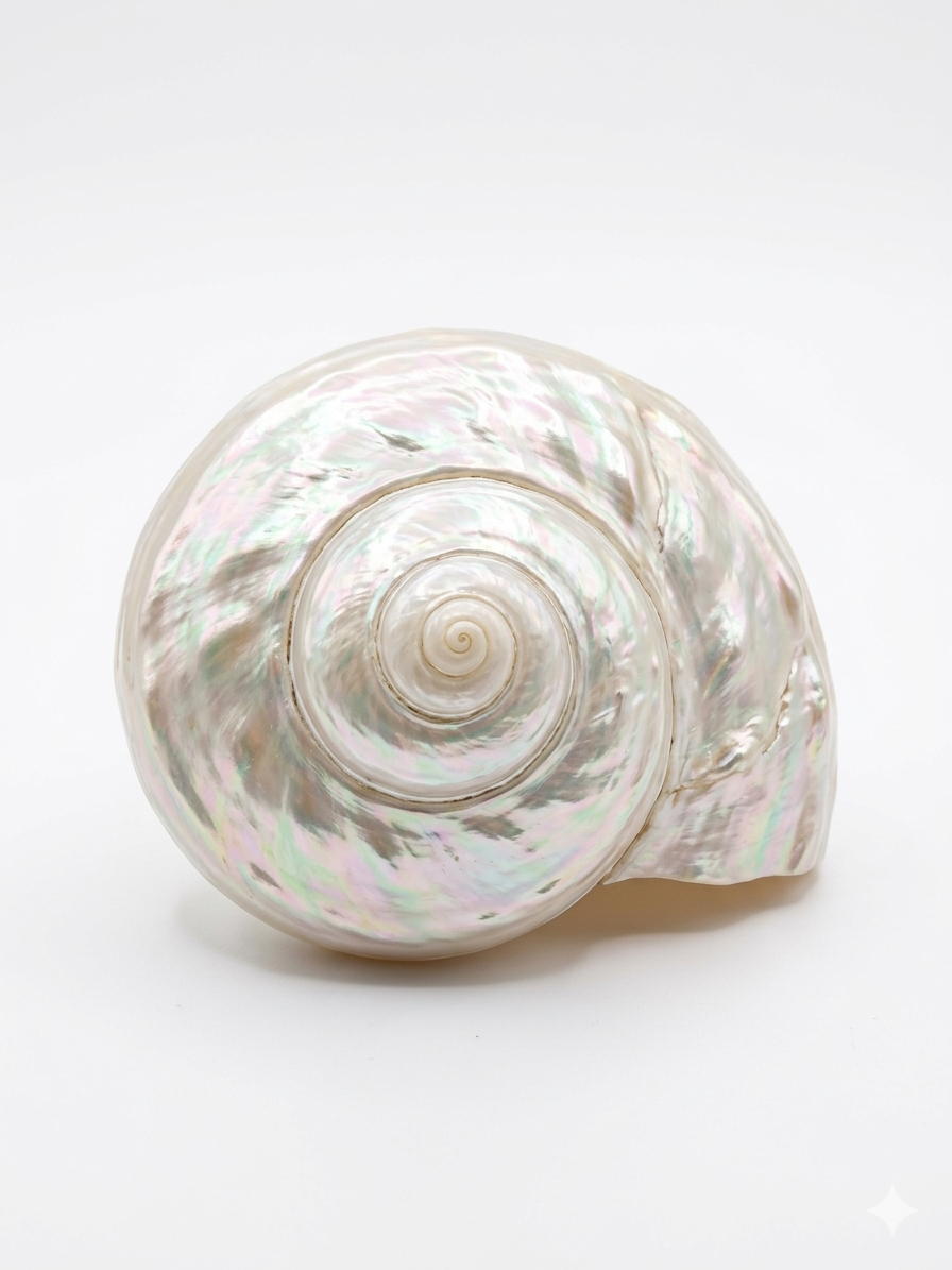 ORIGINAL MOTI SHANKH FOR POOJA NATURAL PEARLIZED TURBO SHELL - Image 2