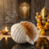 ORIGINAL NATURAL VISHNU SHANKH - AUTHENTIC WHITE CONCH SHELL FOR POOJA, SPIRITUAL RITUALS & VASTU - DIVINE SYMBOL OF PEACE & PROSPERITY (NATURAL SIZE)
