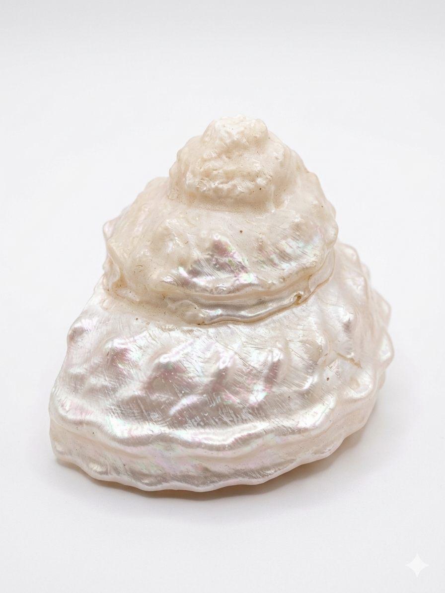 ORIGINAL MOTI SHANKH FOR POOJA NATURAL PEARLIZED TURBO SHELL - Image 3