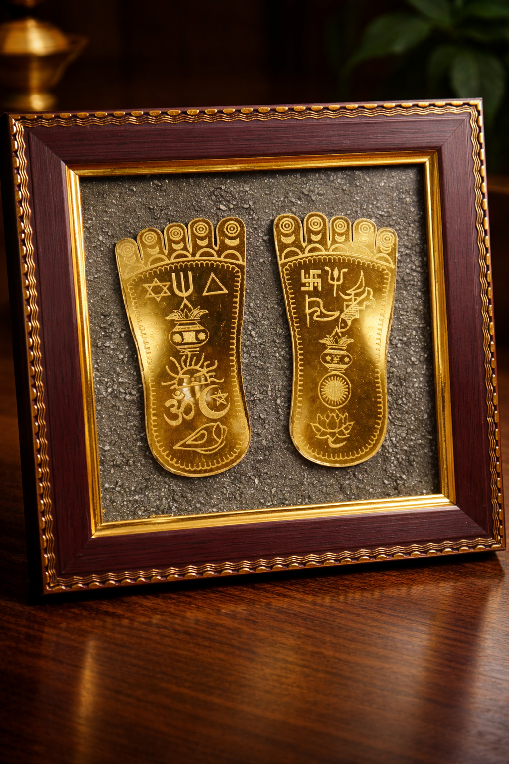 MAA LAKSHMI CHARAN PADUKA ON PYRITE PLATE